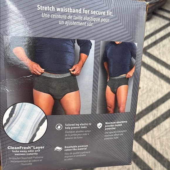 Real-Fit Men's Depends Underwear, Gray, Open box of 8 - not 12, L/XL - Picture 4 of 14